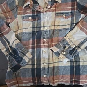 Patagonia Plaid Button-Down Shirt - Blue, Tan & Cream